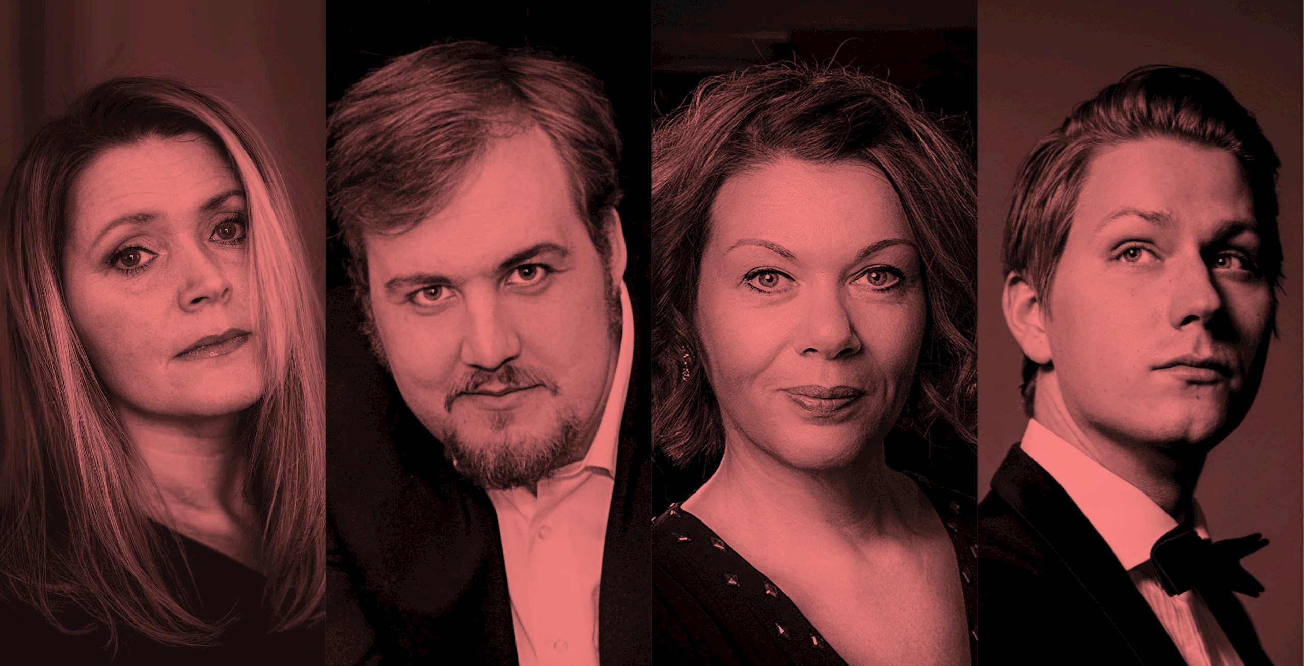 Affischbild för Operapärlor med Anna-Maria Krawe, Anton Ljungqvist, AnnLouice Lögdlund och Ole Alexander Bang